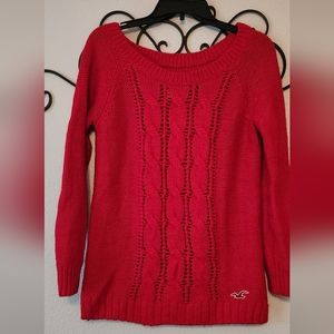 🔥EUC Hollister Warm 20% Wool Red Classic Sweater Size Med